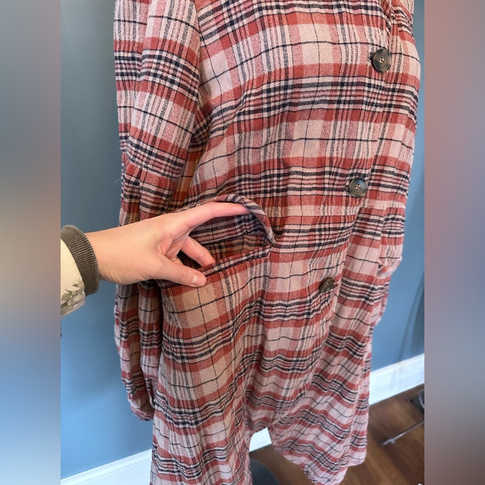 Free People plaid Victorian bell balloon sleeve jacket sz small - Picture 12 of 13
